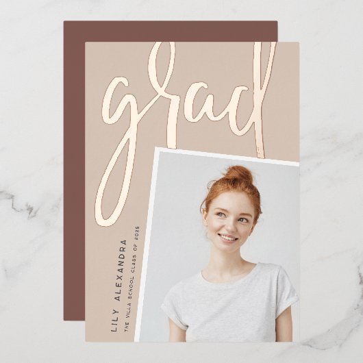 Perspective Foil | Faire-part d'obtention d'une li (Recto/Verso)