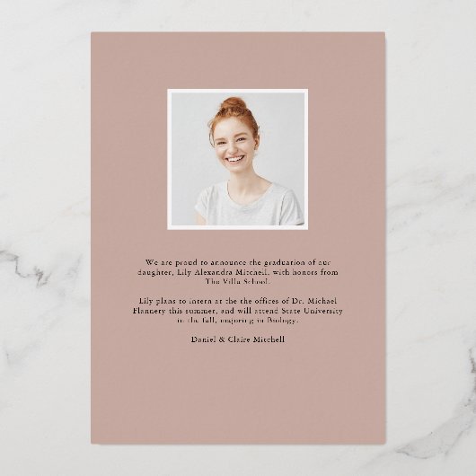 Perspective Foil | Faire-part d'obtention d'une li (Verso)