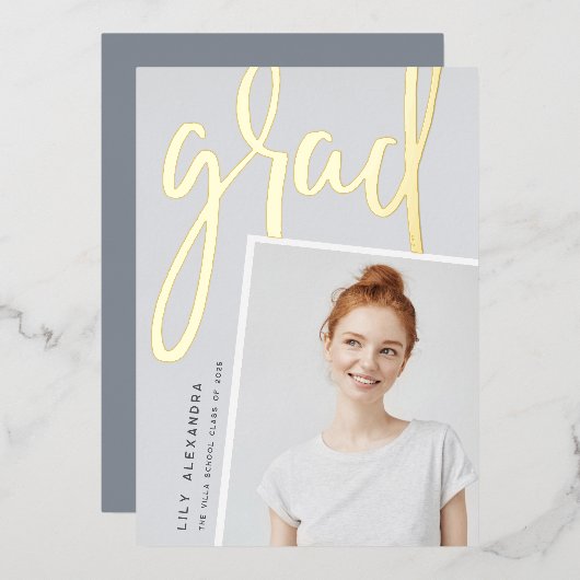 Perspective Foil | Faire-part d'obtention d'une li (Recto/Verso)