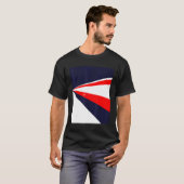 Perspective retro design red white blue t-shirt (Voorkant volledig)