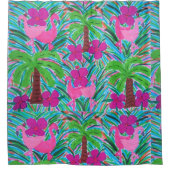 Persplichten en palmen douchegordijn (Voorkant)