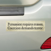 Persudasie versus Bumperstickers van dwang (Op auto)