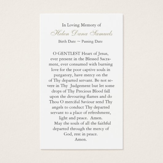 Perte commémorative Coucher du soleil Prière Sympa (Dos)