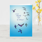 Perte de l'ex-mari, carte de sympathie, oiseaux vo (Fleur jaune)