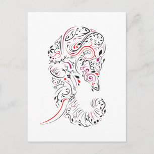 perte d'éléphant-mère carte de sympathie ornée