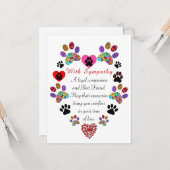 Perte d'une carte de sympathie du coeur de chien o (Devant/Arrière en situation)