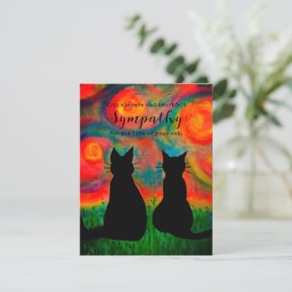 Perte d'une carte de voeux de sympathie pour chat 