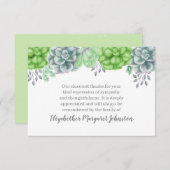 Perte funèbre de Merci de Succulents élégants (Devant / Derrière)