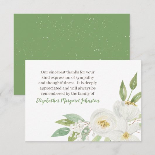 Perte funèbre florale de Merci d'aquarelle (Devant / Derrière)