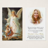 Perte funéraire Ange Prière commémorative Cartes d (Devant & derrière)