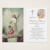 Perte funéraire Ange Prière commémorative Cartes d (Devant & derrière)