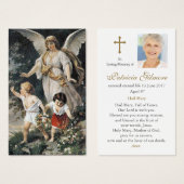 Perte funéraire Angel Photo Prière Sympathie Carte (Devant & derrière)