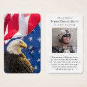 Perte funéraire Bald Eagle prière Cartes de sympat (Devant & derrière)