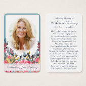 Perte funéraire Botaniques Prière Cartes de Sympat (Devant & derrière)