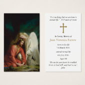 Perte funéraire Cartes de Sympathie de prière Jésu (Devant & derrière)