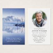 Perte funéraire Eaux sereines Prière Cartes de Sym (Devant & derrière)