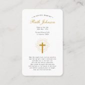 Perte funéraire Hail Mary Prayer Carte de sympathi (Dos)