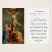 Perte funéraire Jésus Prière de mémoire Cartes de  (Devant & derrière)