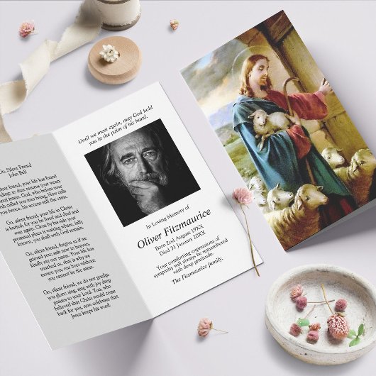 Perte funéraire Jésus Prière de mémoire Cartes de 