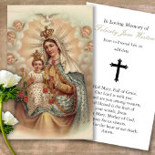 Perte funéraire Marie Prière commémorative Cartes 