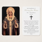 Perte funéraire Mary Rosary Prière Sympathy Cartes (Devant & derrière)