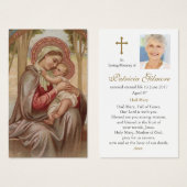 Perte funéraire Mère Marie Prière Sympathie Cartes (Devant & derrière)