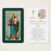 Perte funéraire Notre Dame Prière Cartes de Sympat (Devant & derrière)