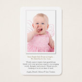 Perte funéraire Petite prière Ange Cartes de sympa (Dos)