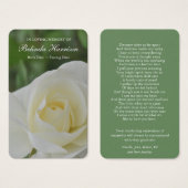 Perte funéraire Rose de la prière commémorative Ca (Devant & derrière)