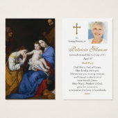 Perte funéraire Sainte Famille Prière Sympathie Ca (Devant & derrière)