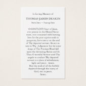 Perte funéraire Siège de la prière commémorative C (Dos)