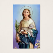 Perte funéraire St Agnes Prière Cartes de Sympathi (Devant)