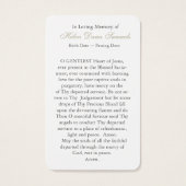 Perte funéraire St Augustine Prayer Cartes de Symp (Dos)