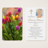 Perte funéraire Tulip Bouquet Prière Cartes de Sym (Devant & derrière)