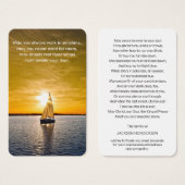 Perte funéraire Yacht & Sunset Prayer Cartes de Sy (Devant & derrière)