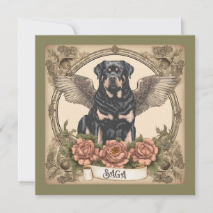 Perte vintage de la carte personnalisée Rottweiler