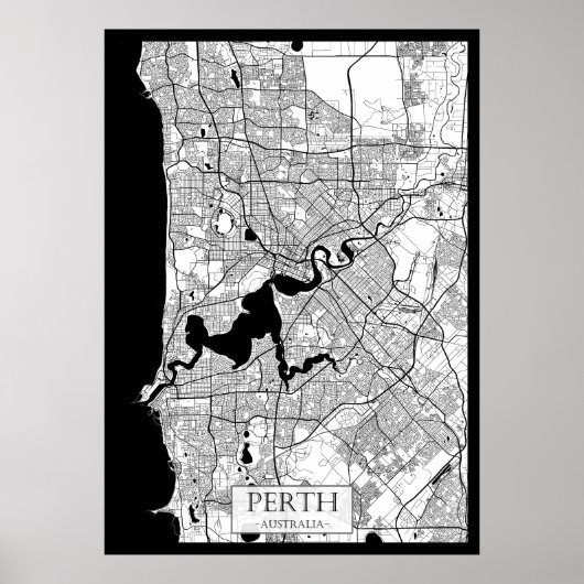 Perth Australia Map Poster (Voorkant)