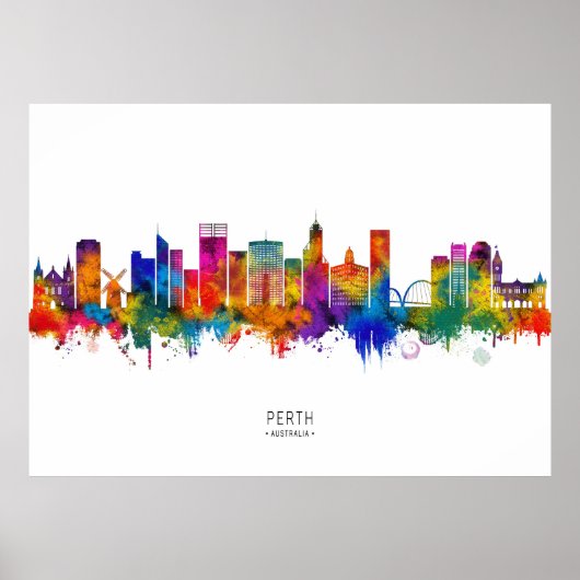 Perth Australia Skyline Poster (Voorkant)
