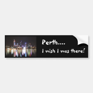 Perth Australia - Wish dat ik er was... City Night Bumpersticker