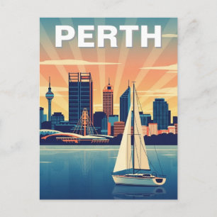 Perth Australië Skyline Reizen Briefkaart