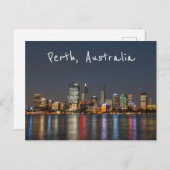Perth, Australië, Skyline 's nachts Briefkaart (Voorkant / Achterkant)