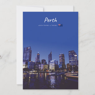 Perth, Australië - Stadsgezicht bij Nacht Kaart