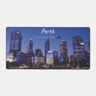Perth, Australië - Stadsprofiel 's Nachts Bureaumat