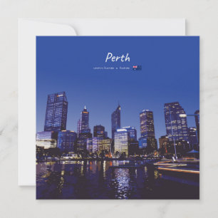 Perth, Australië - Stadsprofiel 's Nachts Kaart