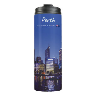 Perth, Australië - Stadsprofiel 's Nachts Thermosbeker