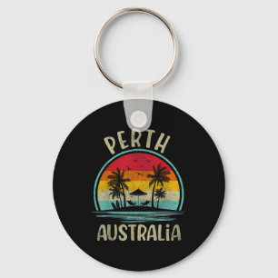 Perth Australië Strand Palm Boom Familie Zomer Vak Sleutelhanger