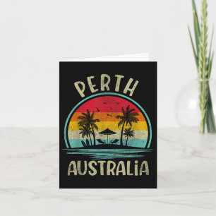 Perth Australië Strand Palmboom Familie Zomer Vaka Kaart