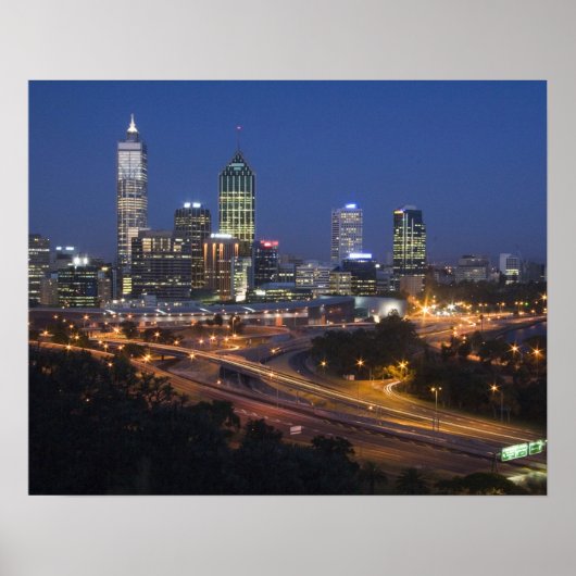 Perth, Australië. Uitzicht op het centrum van Pert Poster (Voorkant)