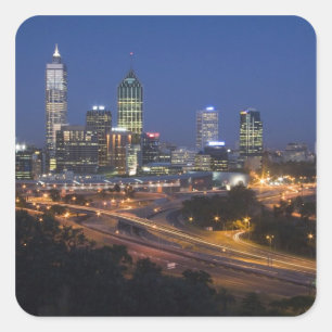 Perth, Australië. Uitzicht op het centrum van Pert Vierkante Sticker