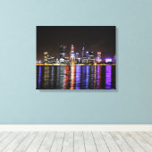 Perth CBD bij nacht Canvas Afdruk (Insitu (Houten vloer))